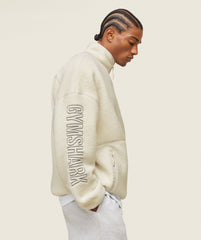 everywear Half Zip Sherpa Jacket Oat White