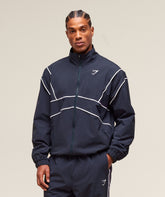 Retro Crinkle Track Jacket Heavy Blue