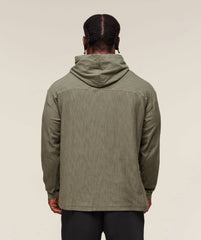 Lightweight Slub Textured Hoodie Utility Green