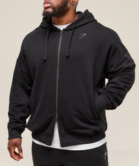 Power Zip Up Hoodie Black