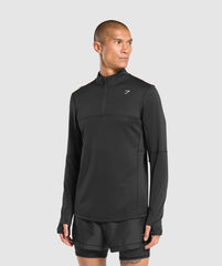 Running 1/4 Zip Black