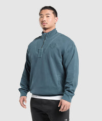 Premium Legacy 1/4 Zip Cargo Blue