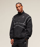 Retro Crinkle Track Jacket Black