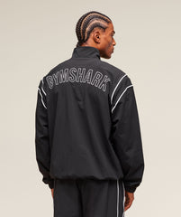Retro Crinkle Track Jacket Black