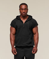 Legacy 1/4 Zip Cap Sleeve Hoodie Black