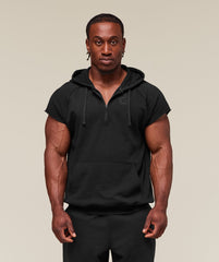 Legacy 1/4 Zip Cap Sleeve Hoodie Black