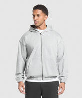 Rest Day Essentials Zip Hoodie Light Grey Core Marl