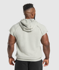Legacy 1/4 Zip Cap Sleeve Hoodie Stone Grey