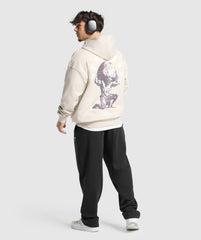 Atlas Zip Up Hoodie Oat White
