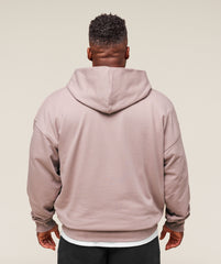 Collegiate Script Zip Up Hoodie Muted Pink