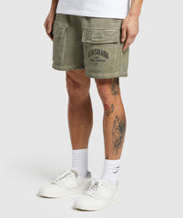Heavyweight Washed Cargo Shorts Utility Green