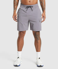Stretch Woven Cargo Shorts Medium Grey