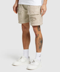 Heavyweight Washed Cargo Shorts Pebble Grey