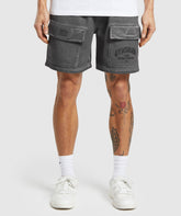 Heavyweight Washed Cargo Shorts Black