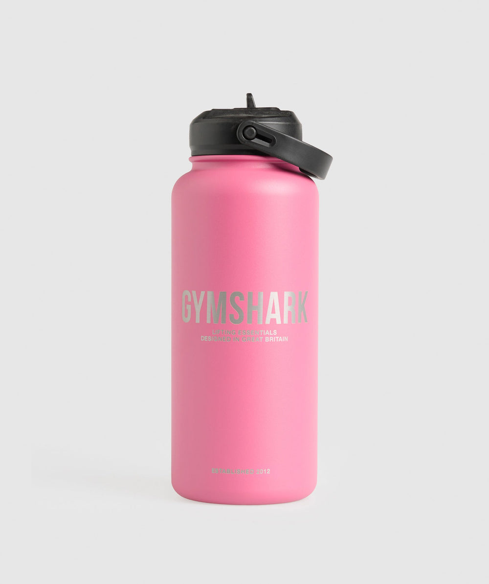 Metal Insulated Straw Bottle 1L Sunset Pink