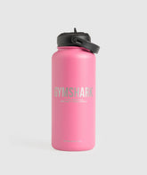 Metal Insulated Straw Bottle 1L Sunset Pink