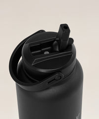 Metal Insulated Straw Bottle 1L Black