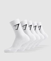 Crew Socks 5pk White