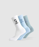 Character Crew Sock 3pk White/Gentle Blue/Rest Blue