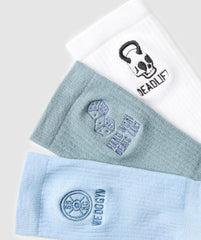 Character Crew Sock 3pk White/Gentle Blue/Rest Blue