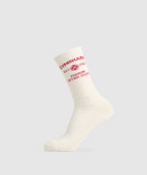 Weight Plate Crew Socks Single Oat White