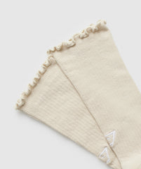 Frill Crew Single Sock Cream Beige/Soft White