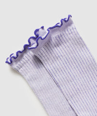 Frill Crew Single Sock Fresh Lilac/Cobalt Purple