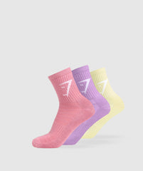 Midi Crew Socks 3pk Active Purple/Sunset Pink/Refresh Yellow