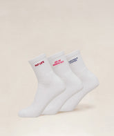 Lattes and Lunges Multi Graphic Midi 3pk White