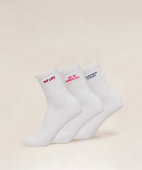 Lattes and Lunges Multi Graphic Midi 3pk White
