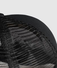 Wordmark Trucker Cap Black