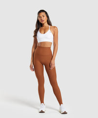 Ribbed Leggings Copper Brown