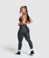 Power Leggings Asphalt Grey Print