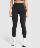 Caged Seamless Leggings Black/Graphite Grey