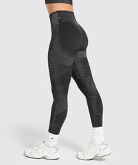 Caged Seamless Leggings Black/Graphite Grey