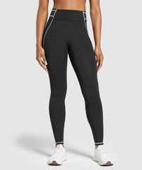 Stitch Feature Leggings Black