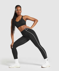 Stitch Feature Leggings Black