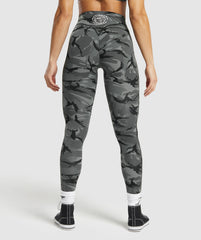 Legacy Printed Regular Leggings Pitch Grey