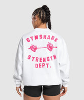 Barbell Hearts Oversized Sweatshirt White