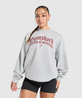 Lifting Essentials Oversized Sweatshirt Light Grey Core Marl