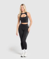 Caged Seamless Tank With Shelf Black/Graphite Grey