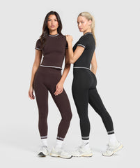 Contrast Seamless Midi Tee Black