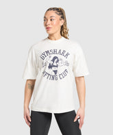 Lifting Girl Graphic Oversized Tee Soft White
