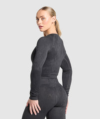 Adapt Camo Seamless Long Sleeve Top Asphalt Grey/Black