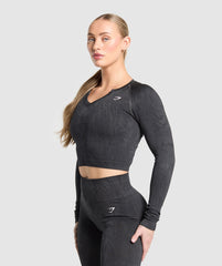 Adapt Camo Seamless Long Sleeve Top Asphalt Grey/Black