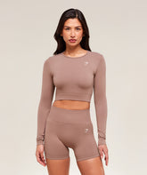Everyday Seamless Long Sleeve Crop Top Chestnut Pink