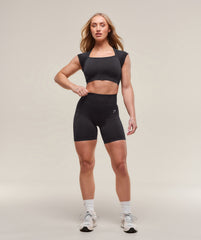 Adapt X Whitney Animal Seamless Crop Top Black/Asphalt Grey