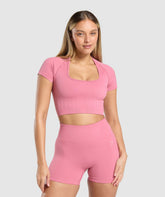 Corset Seamless Crop Top Sunset Pink