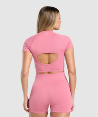 Corset Seamless Crop Top Sunset Pink