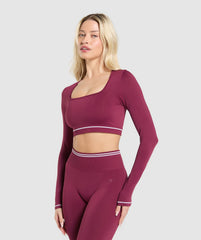 Contrast Seamless Crop Top Strong Pink